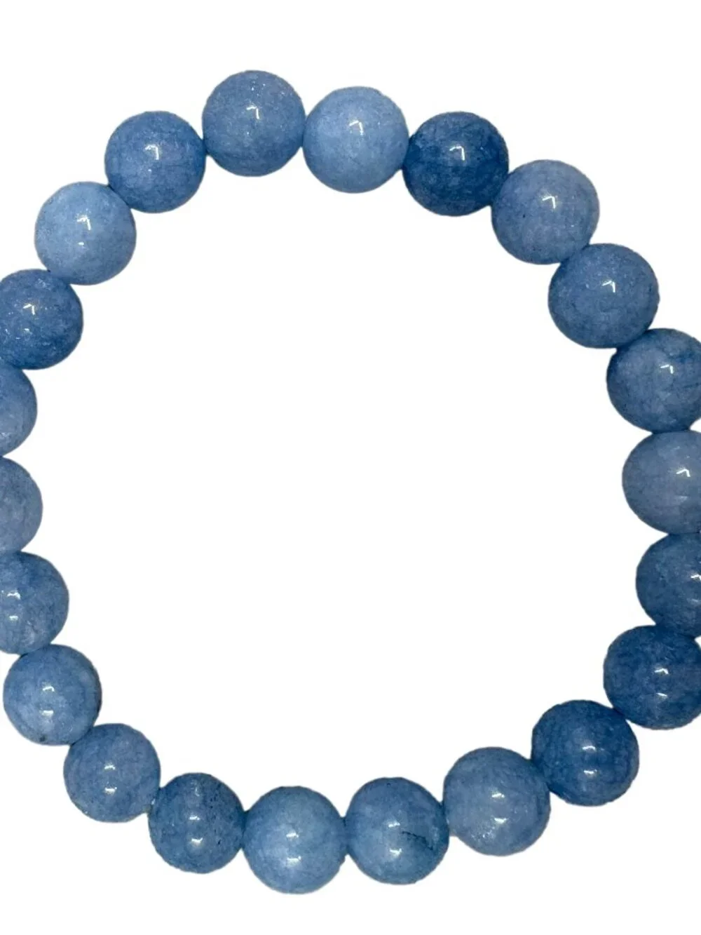 8mm Natural Blue Aquamarine Bead Bracelet Genuine Crystal Gemstone Custom Size